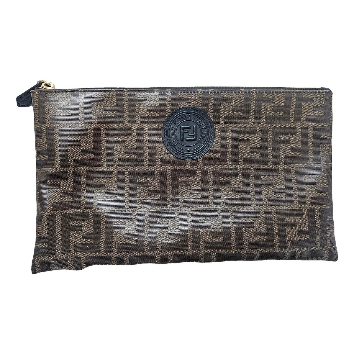 FF leather clutch bag