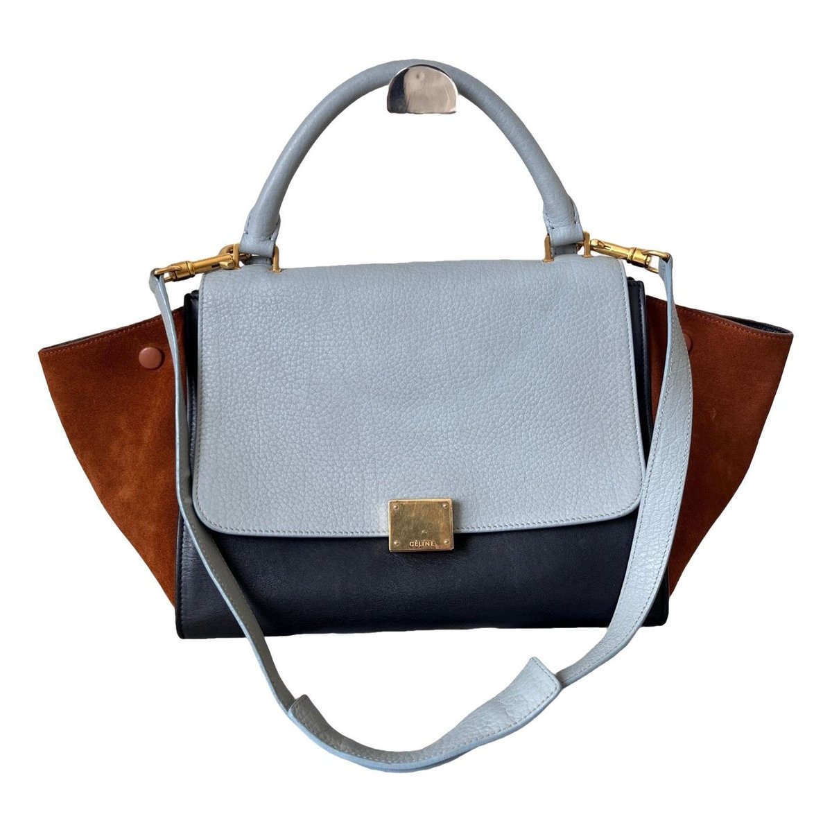 Trapèze leather handbag
