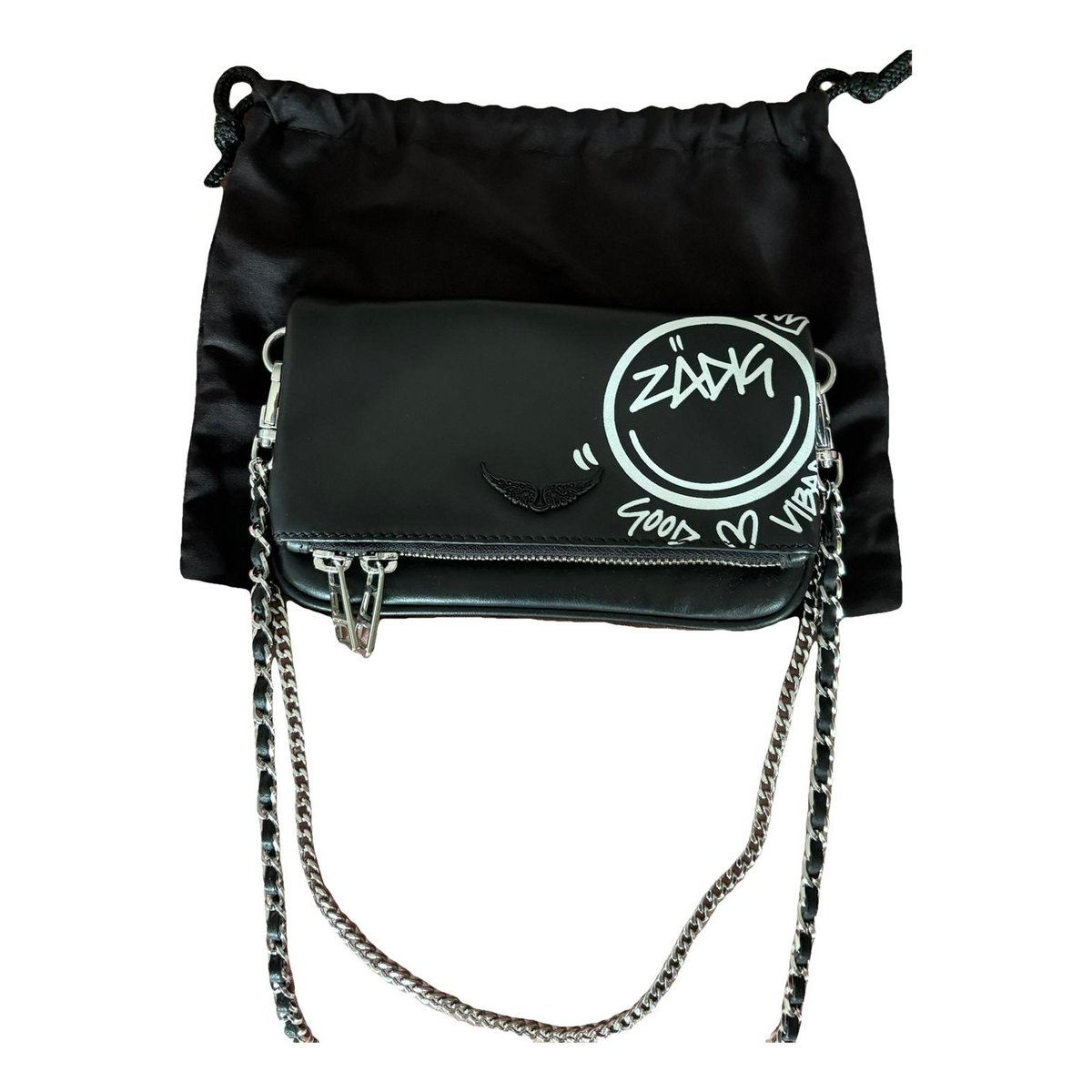 Rock leather clutch bag
