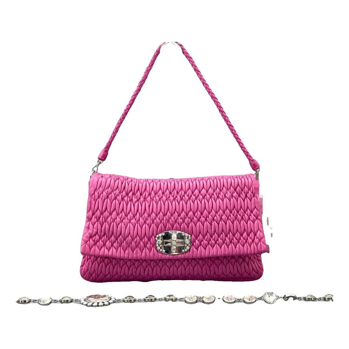 Miu Crystal leather handbag