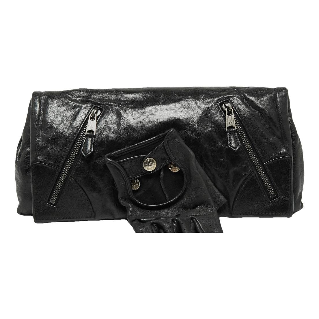 Leather clutch bag