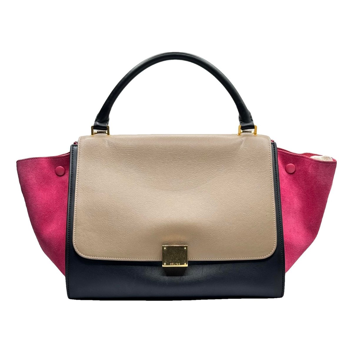 Trapèze leather handbag