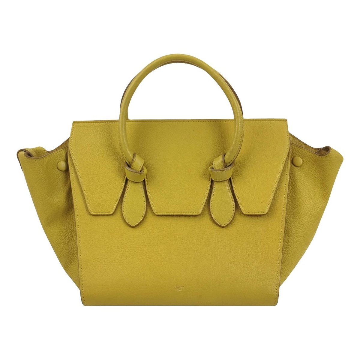 Tie leather tote