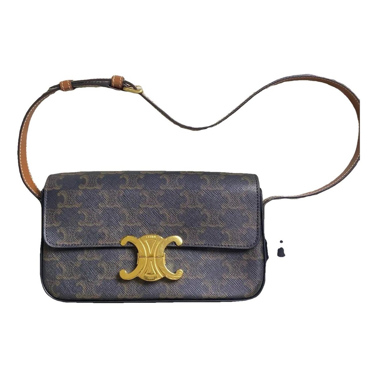 Triomphe chain vinyl handbag