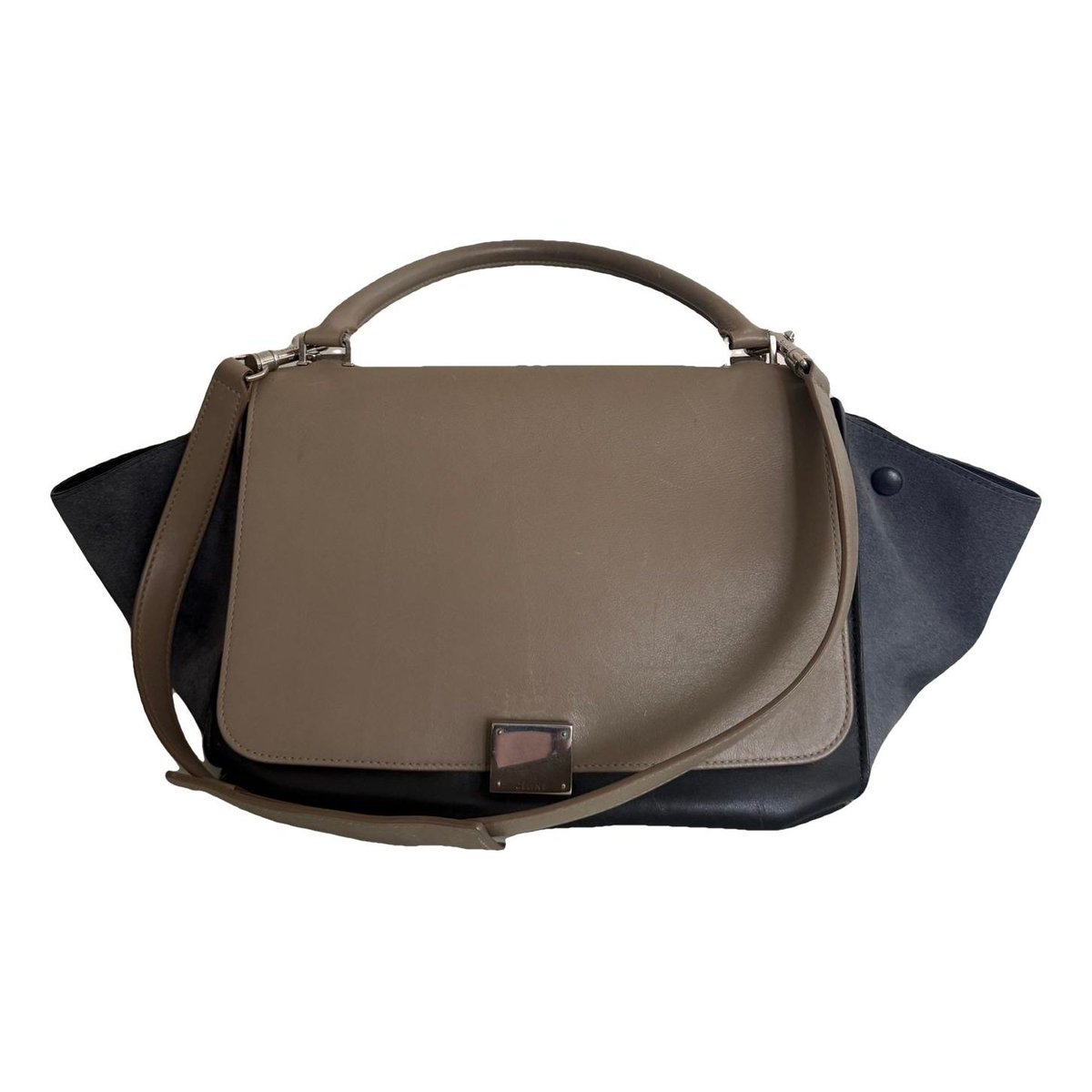 Trapèze leather handbag