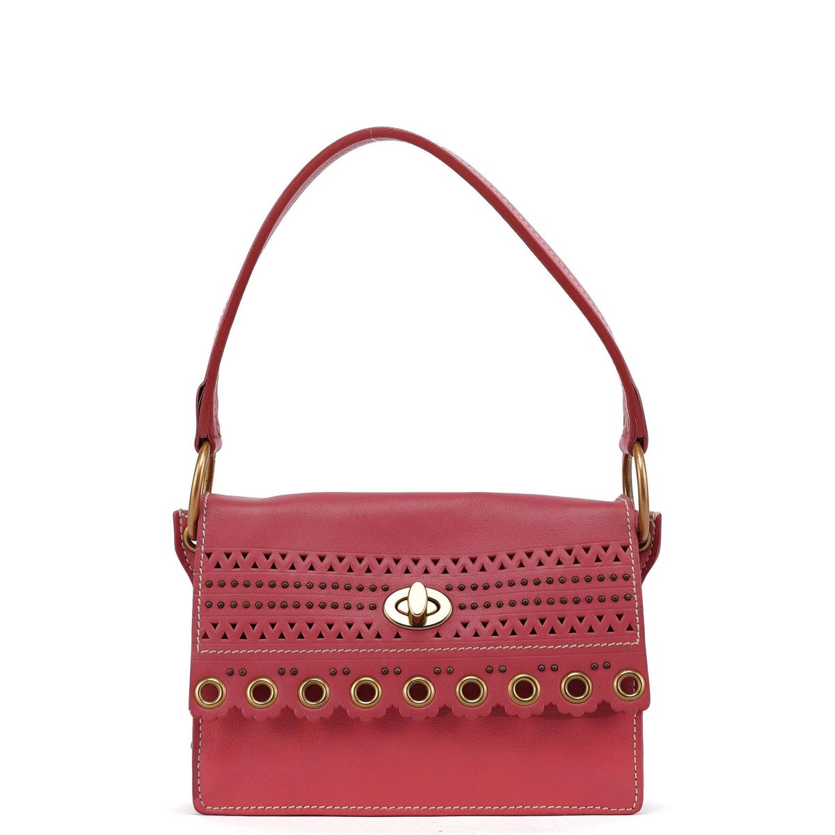 Pocket leather handbag