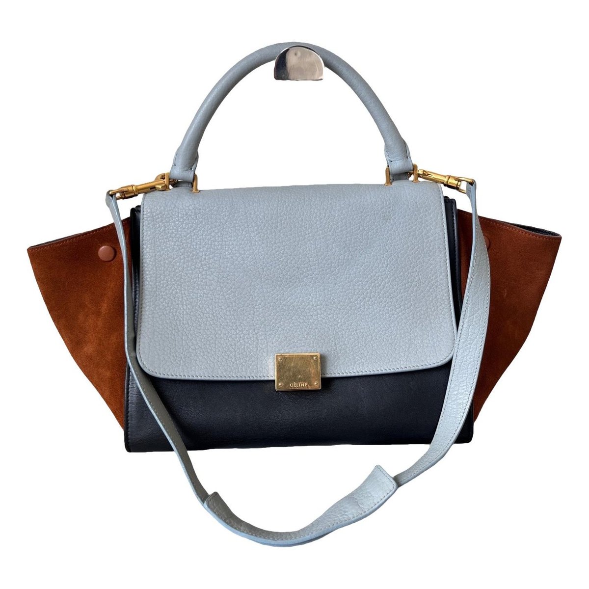 Trapèze leather handbag