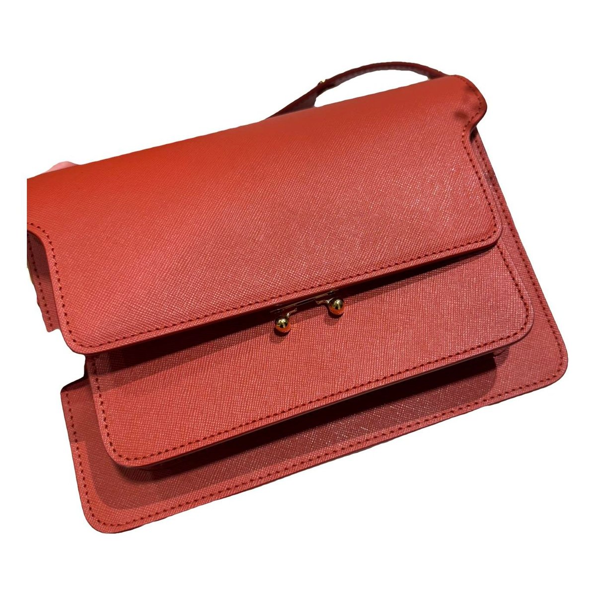 Trunk leather crossbody bag