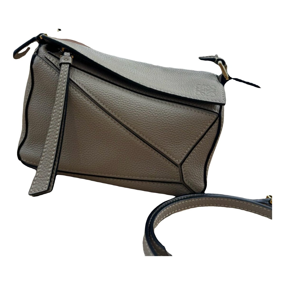 Puzzle leather handbag