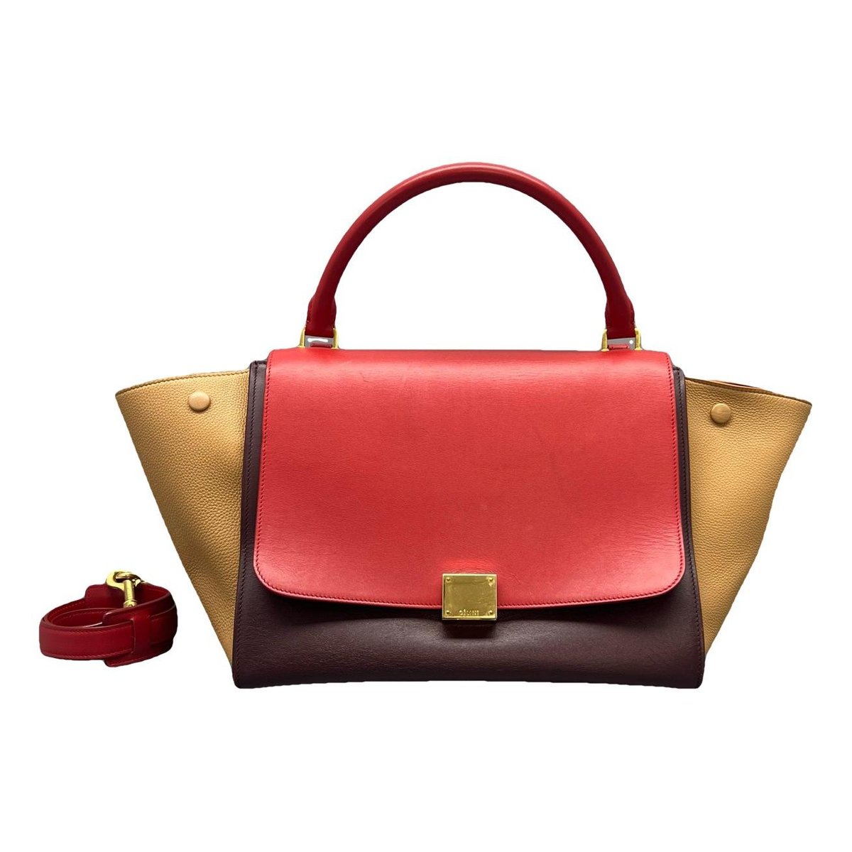 Trapèze leather handbag