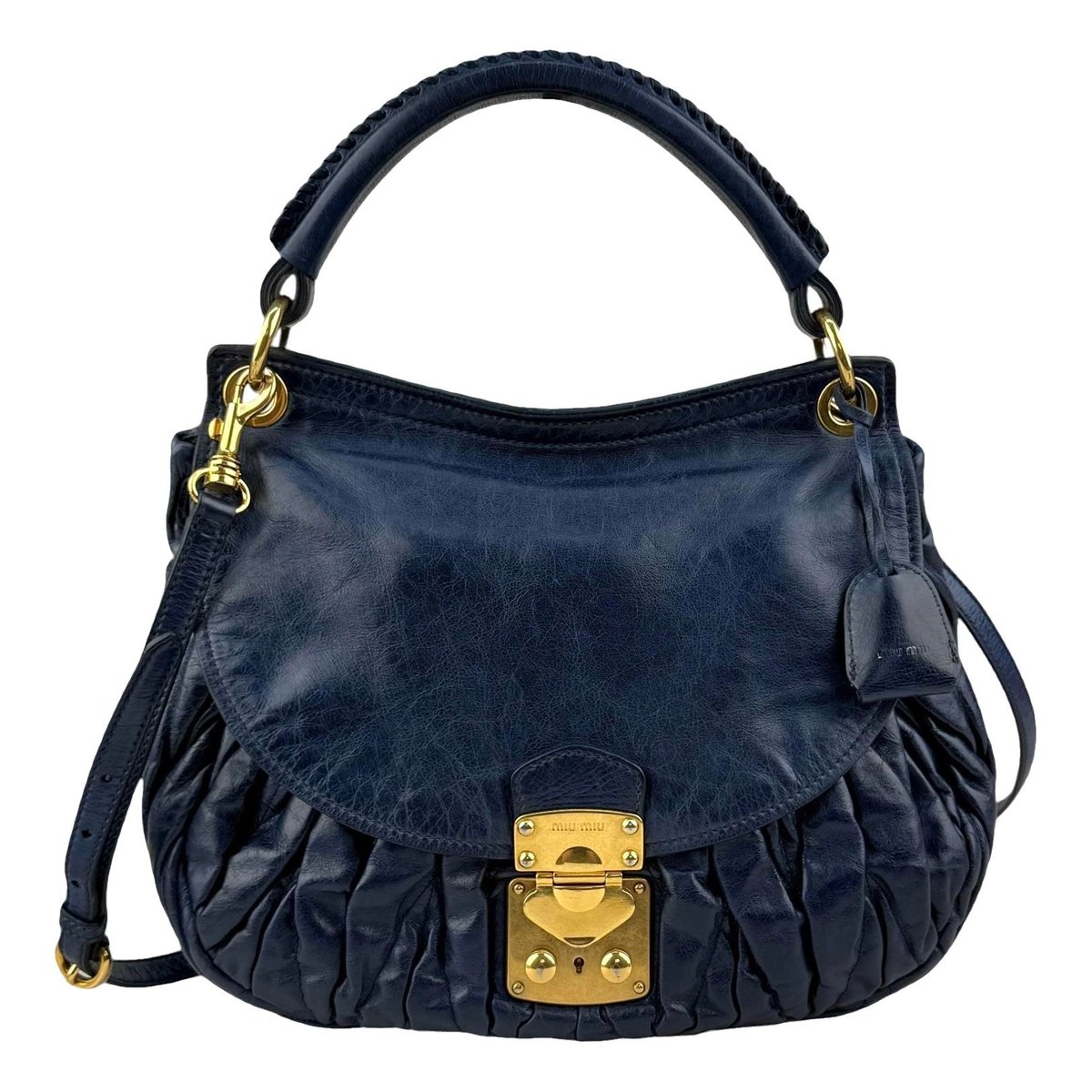 Coffer leather handbag