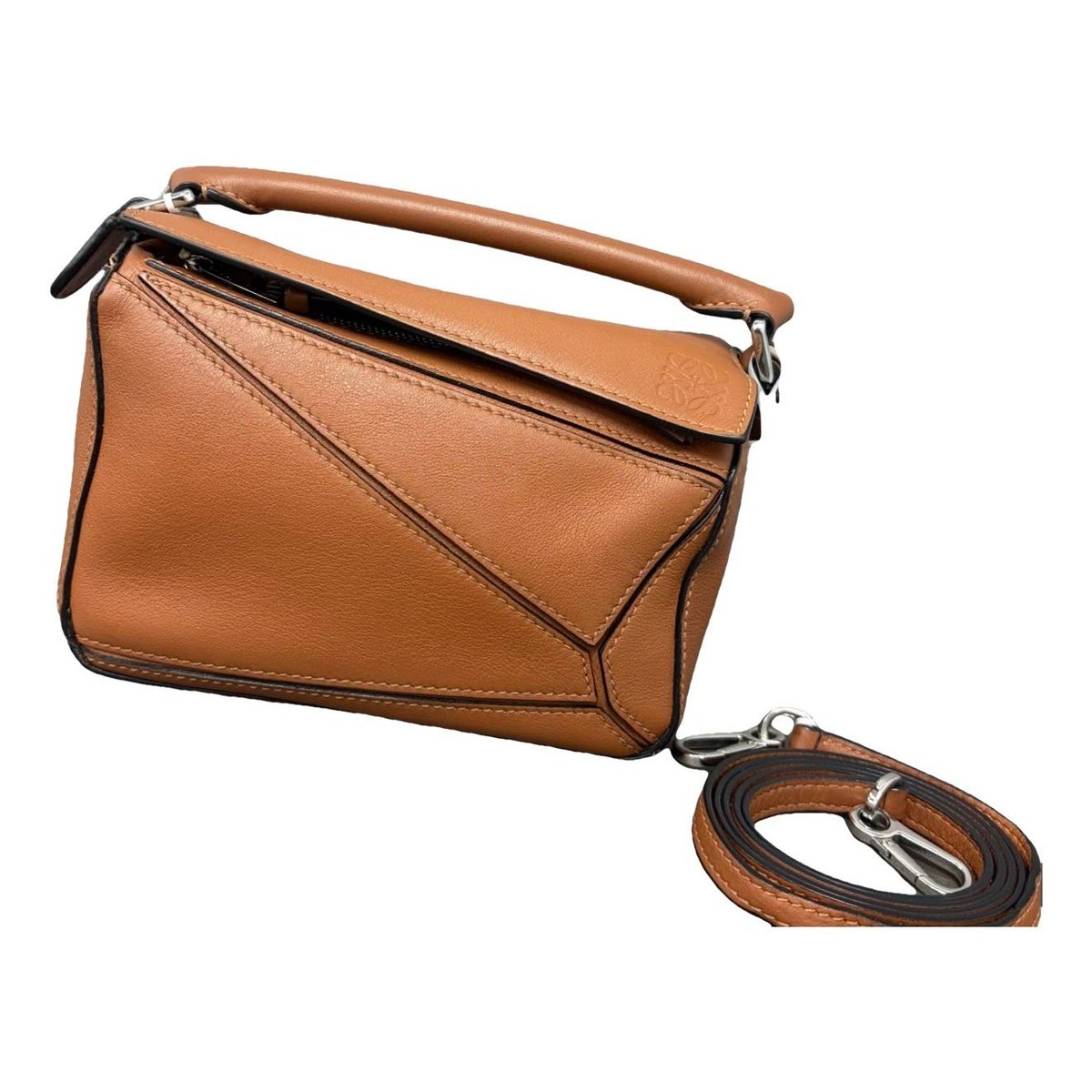 Puzzle leather handbag