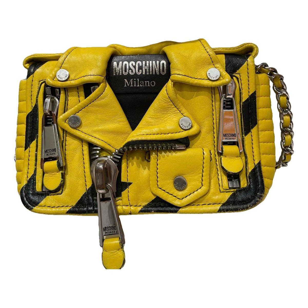 Biker leather crossbody bag