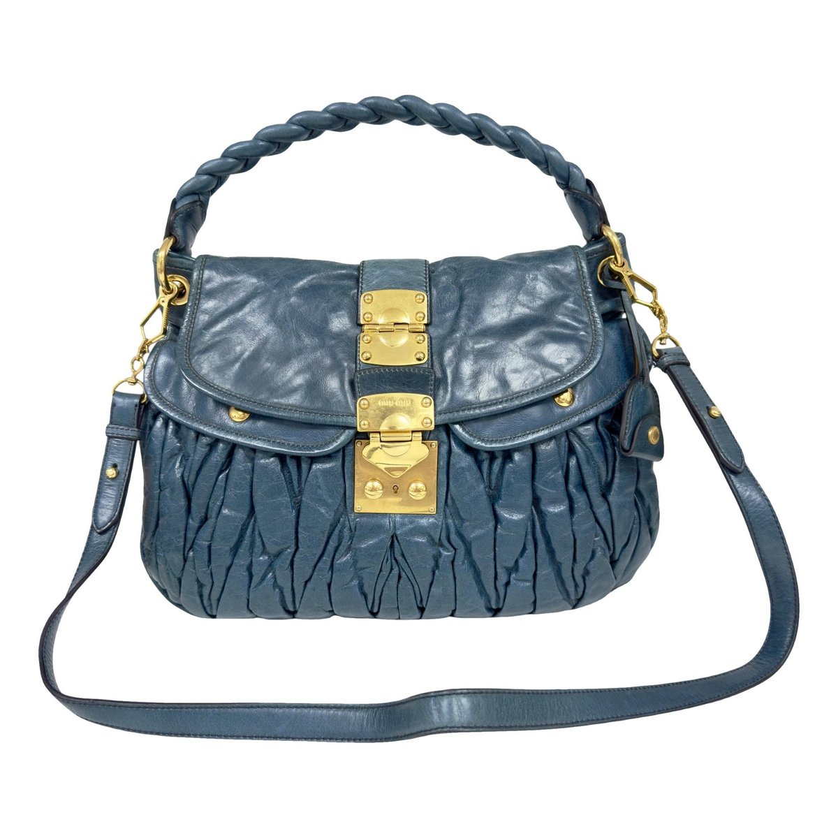 Coffer leather handbag