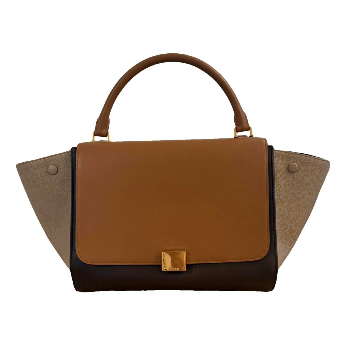 Trapèze leather handbag