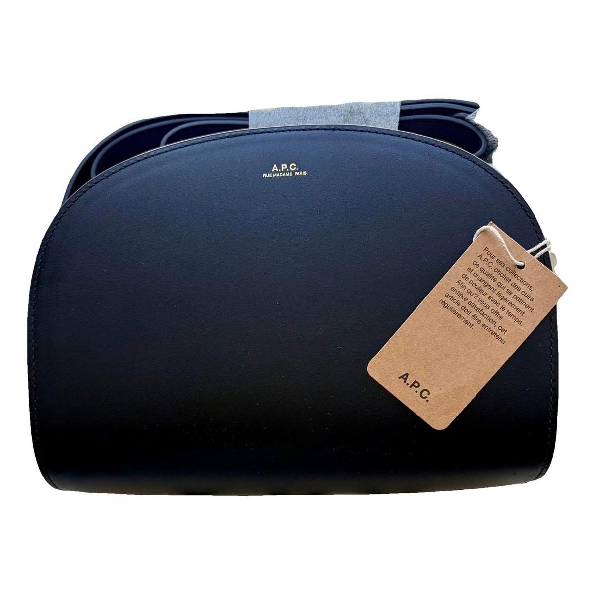 Demi-lune leather handbag