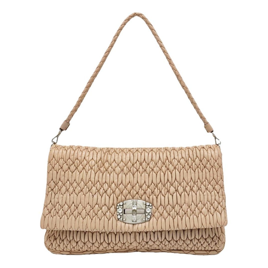 Miu Crystal leather handbag