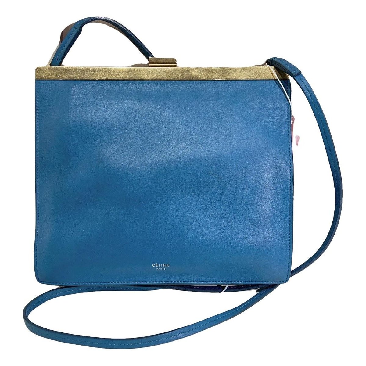 Clasp leather crossbody bag