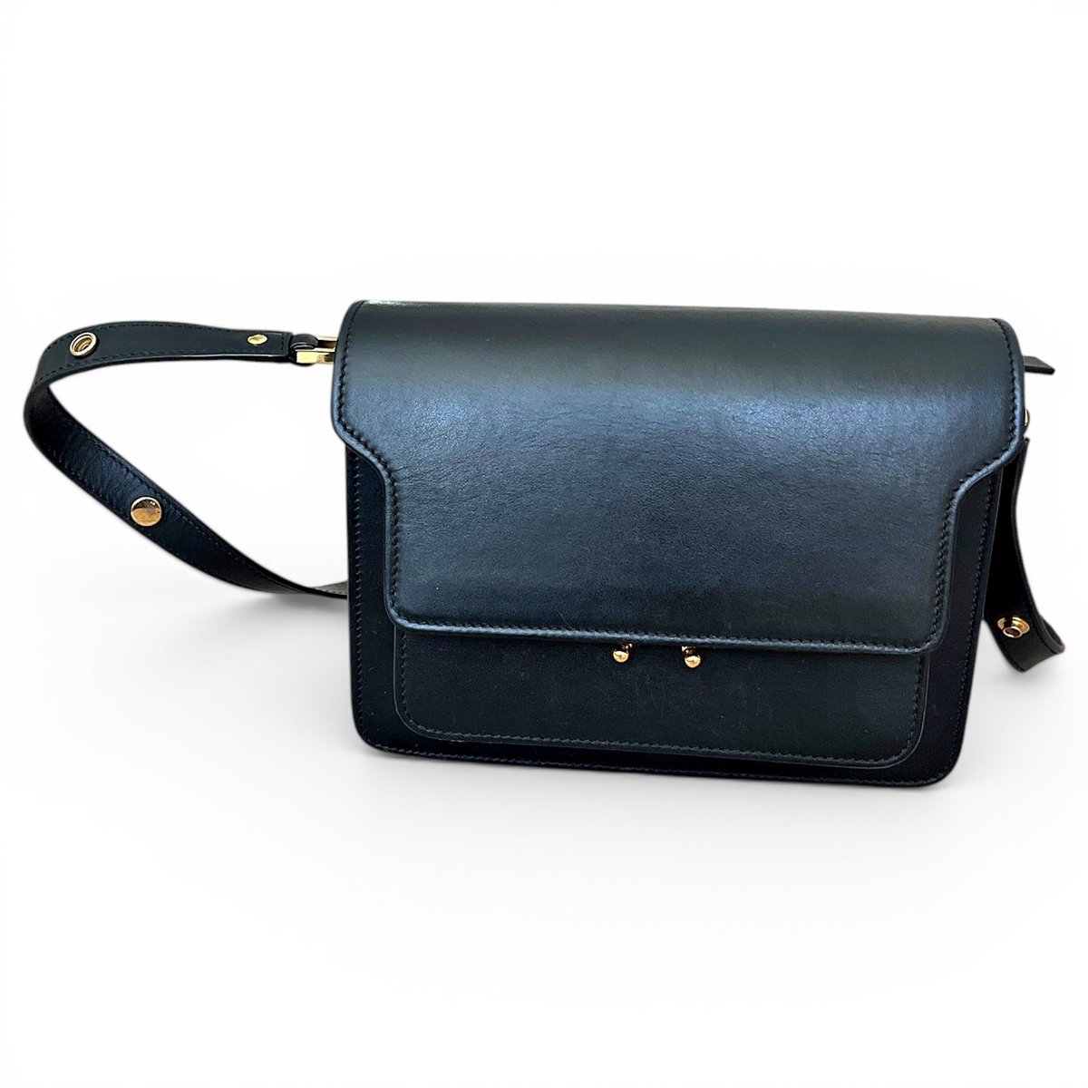 Trunk leather crossbody bag