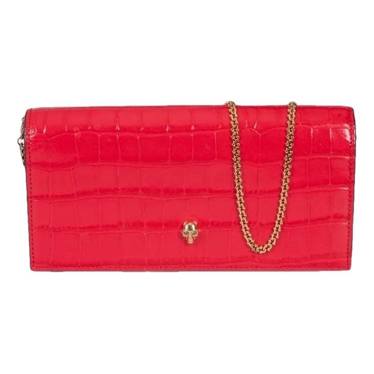 Leather clutch bag