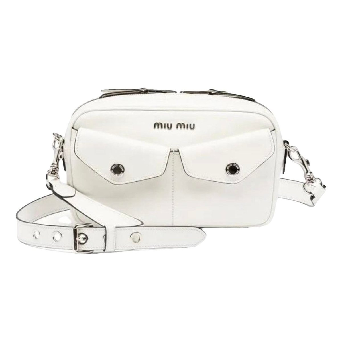 Pocket leather crossbody bag