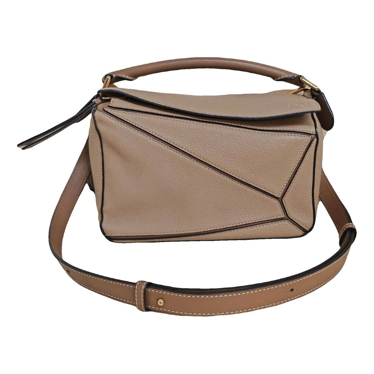 Puzzle leather crossbody bag