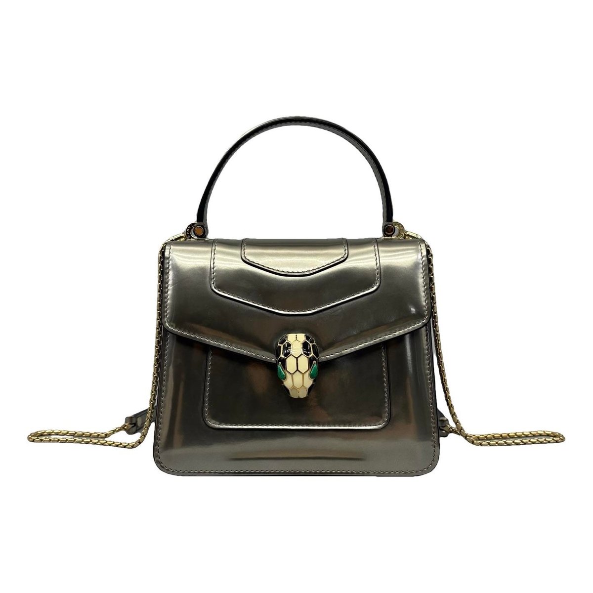 Serpenti patent leather handbag