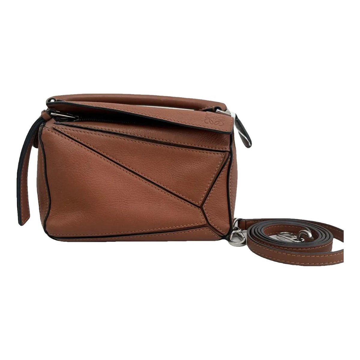 Puzzle leather handbag