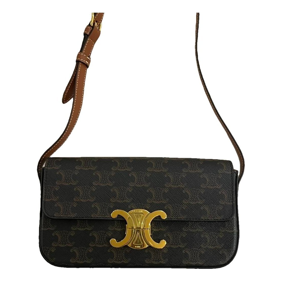 Triomphe chain leather handbag
