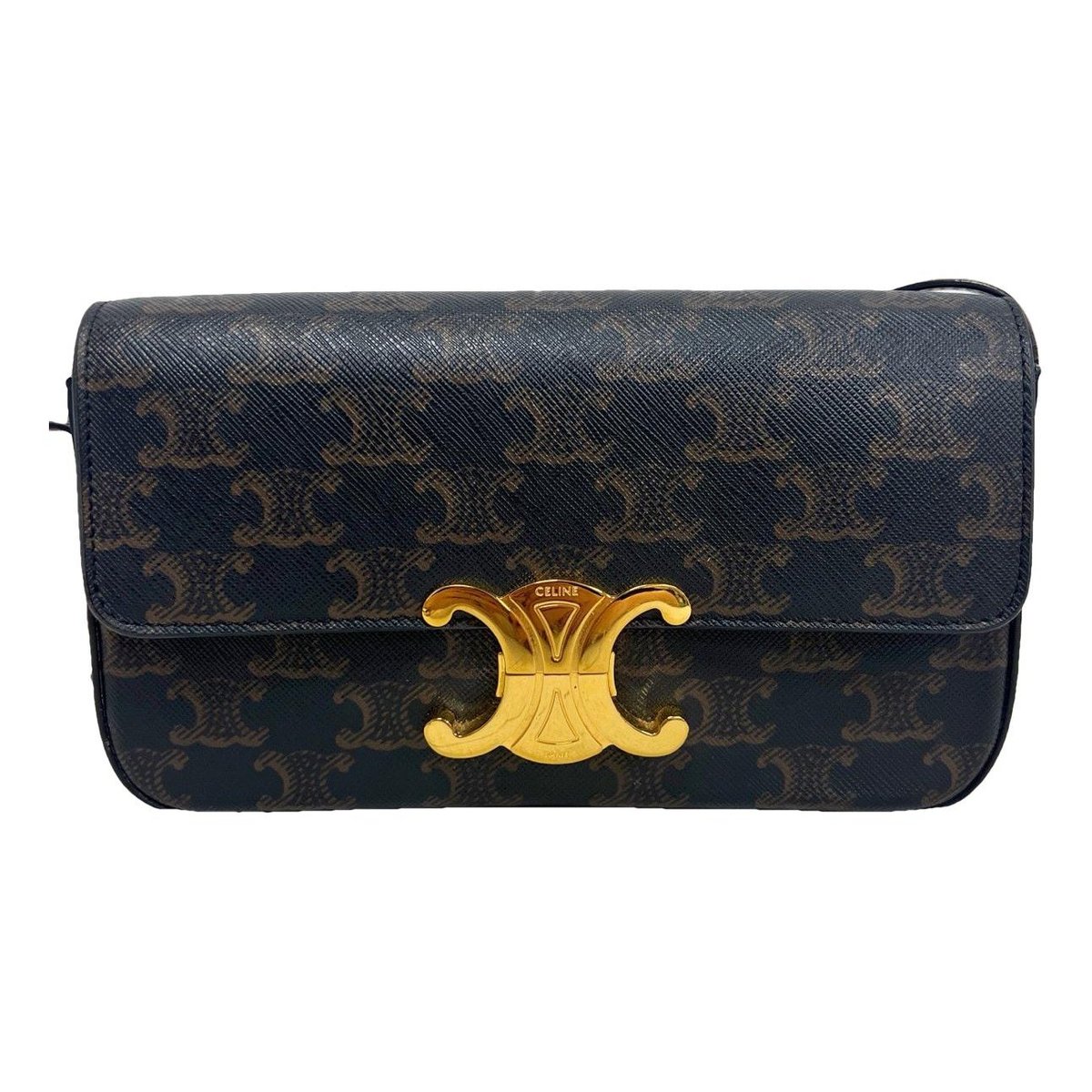 Triomphe chain leather handbag