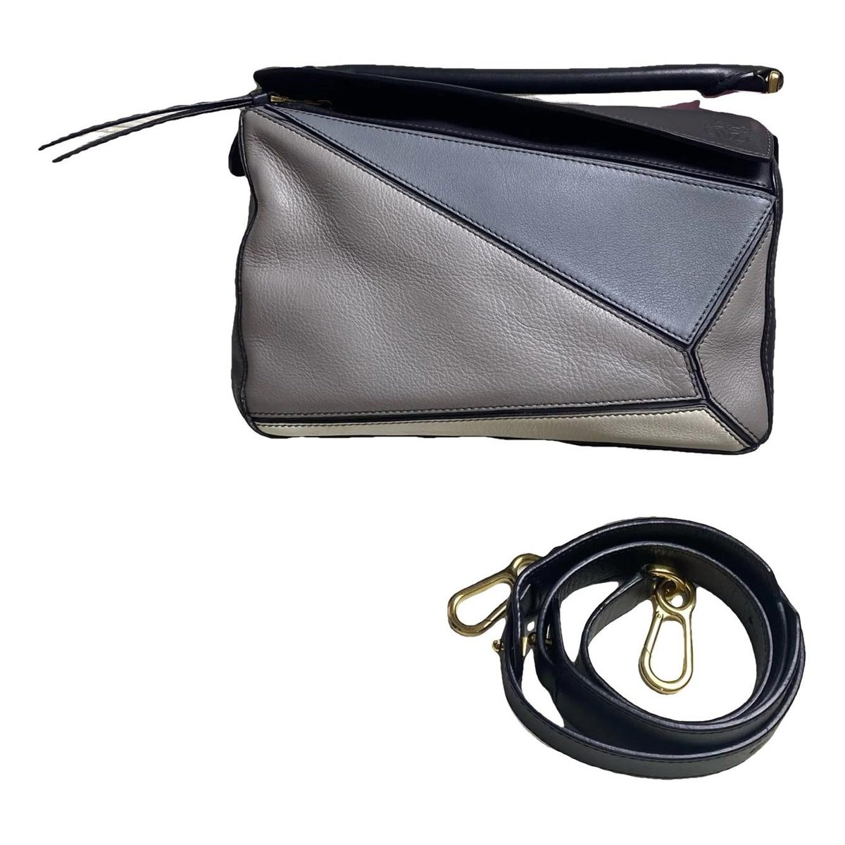 Puzzle leather handbag