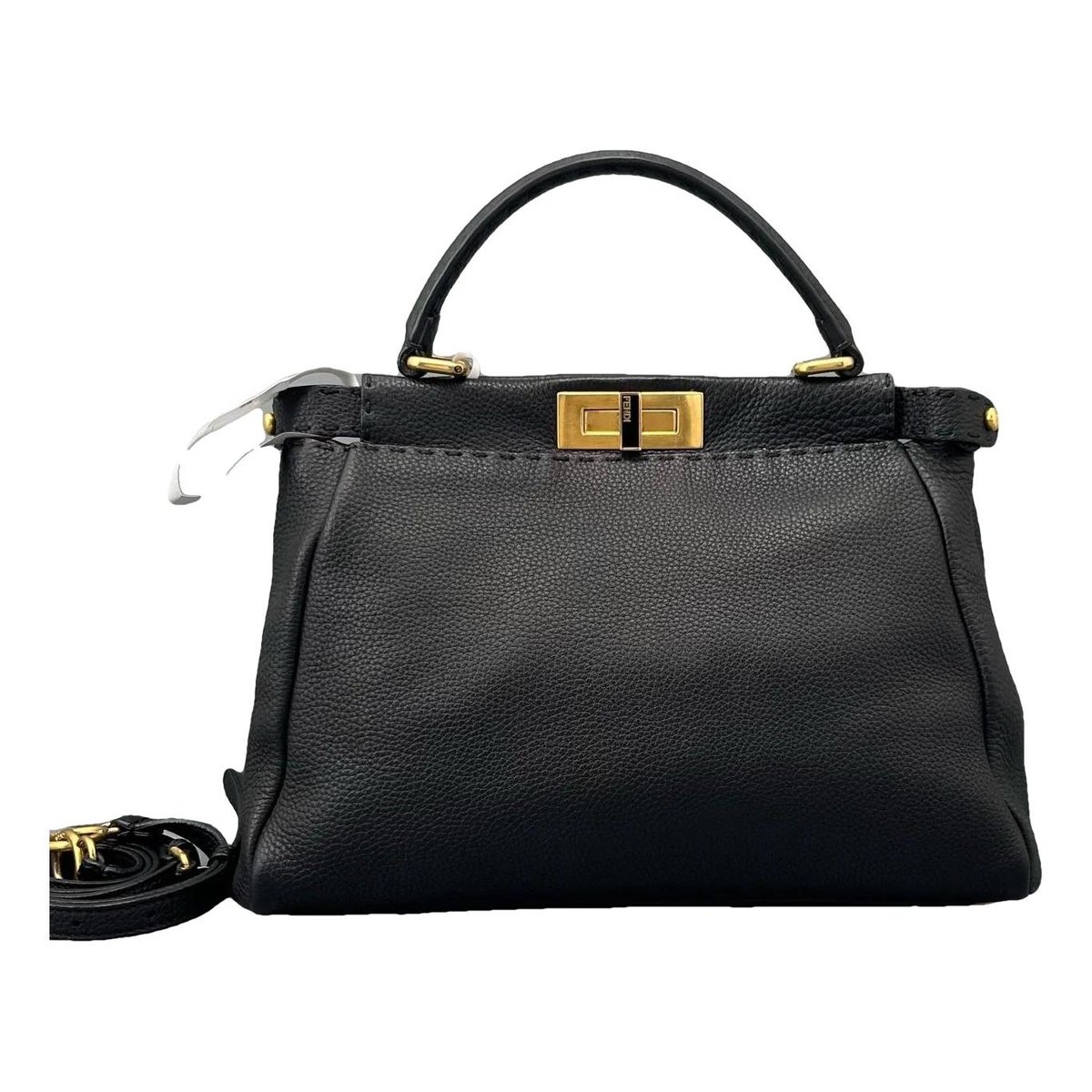 Peekaboo leather satchel