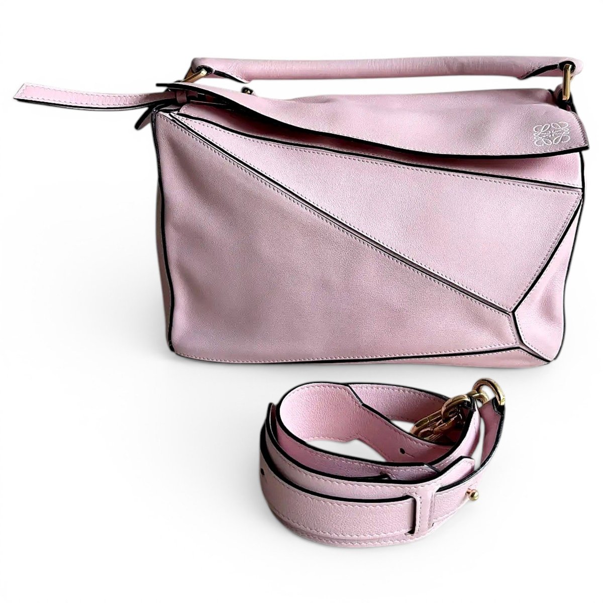 Puzzle leather handbag