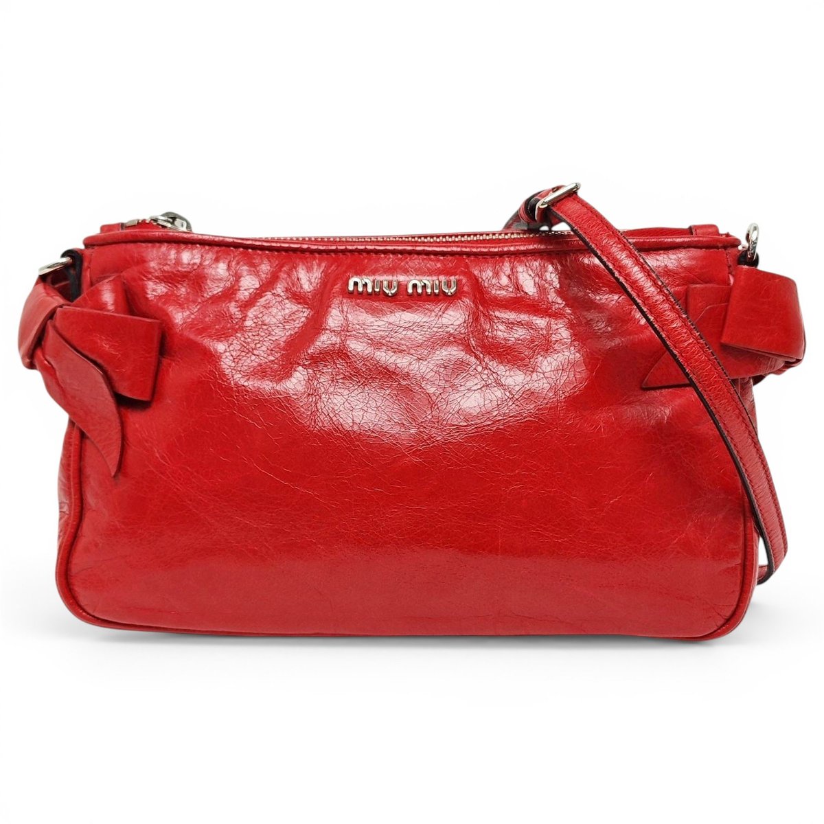 Bow bag leather handbag