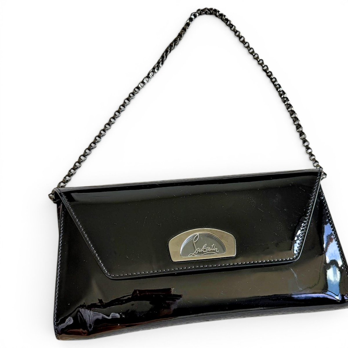 Riviera patent leather clutch bag
