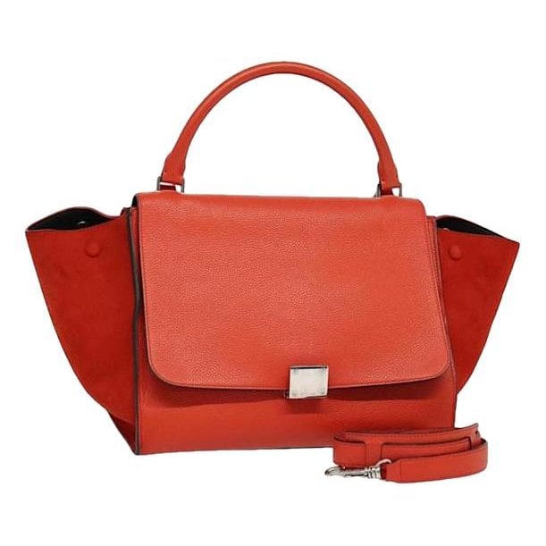 Trapèze leather handbag