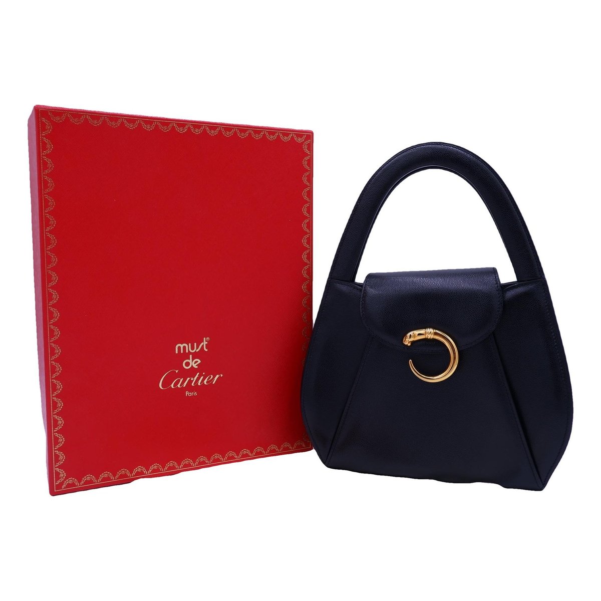 Panthère leather handbag