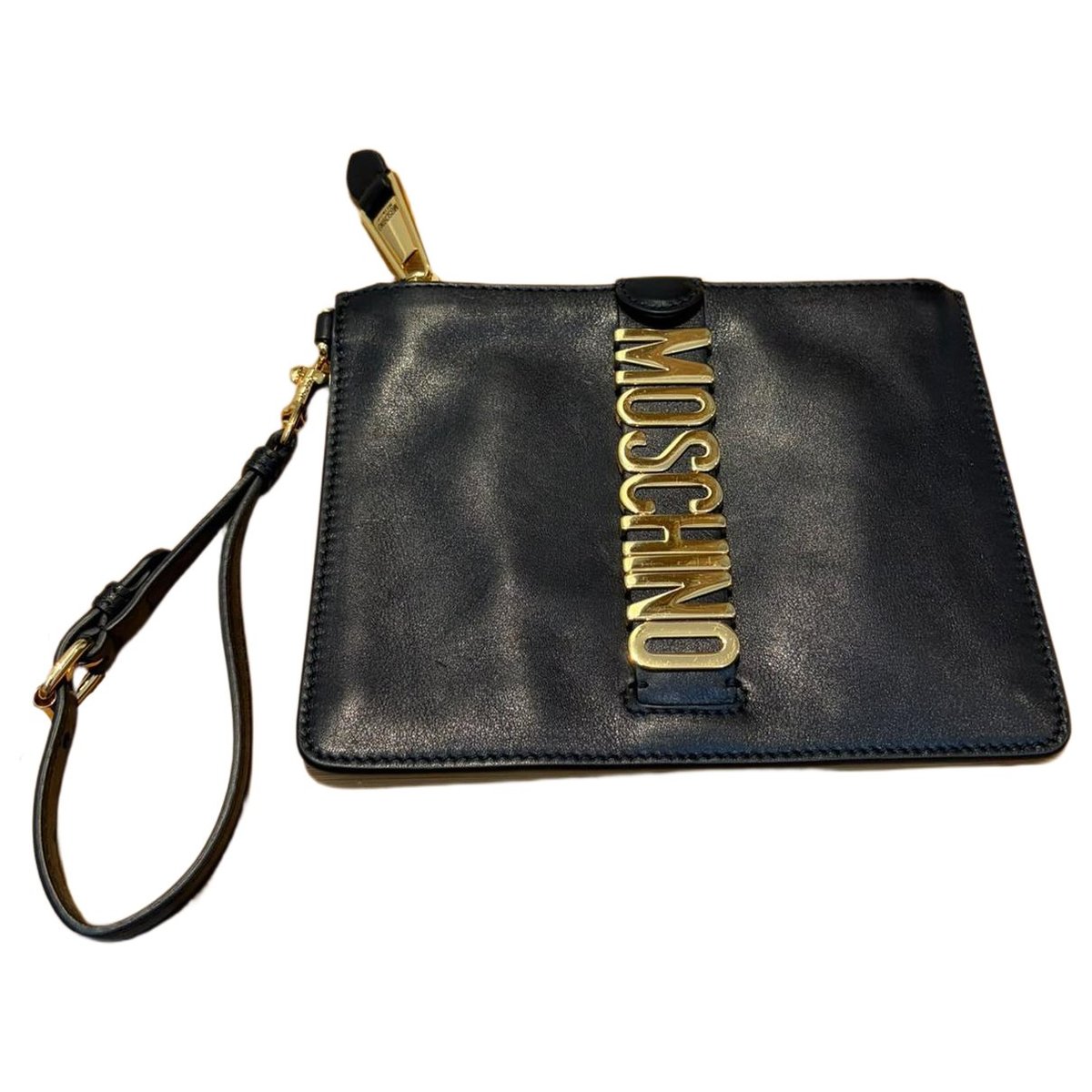 Leather clutch bag