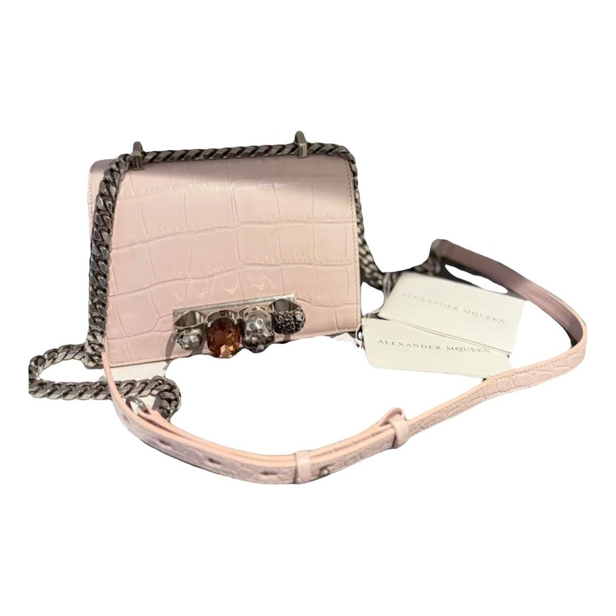 Knuckle leather handbag