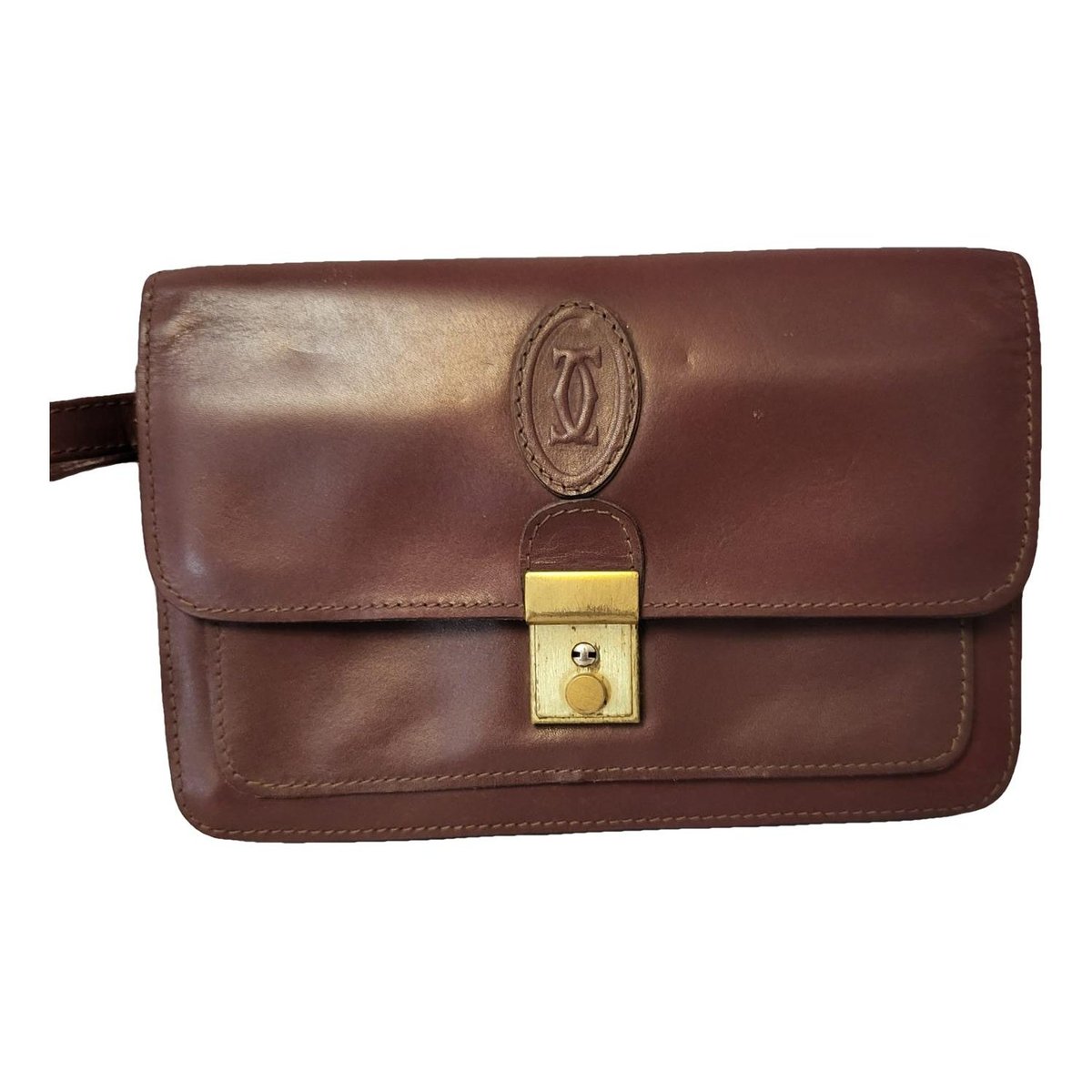 Leather clutch bag