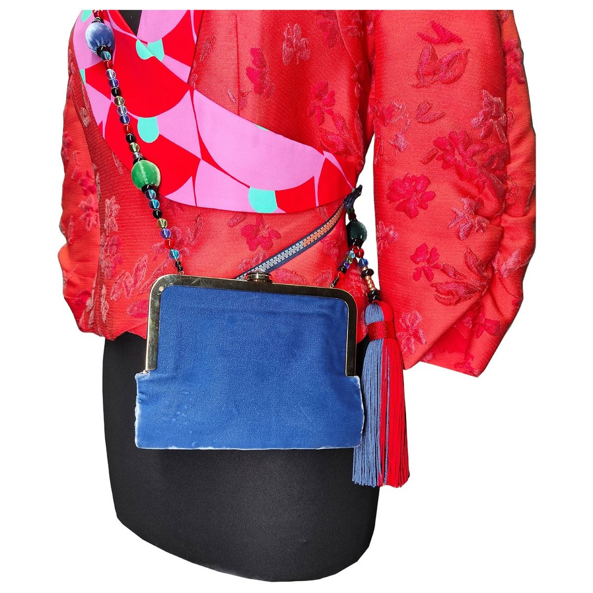 Velvet clutch bag