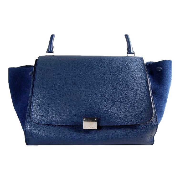 Trapèze leather handbag