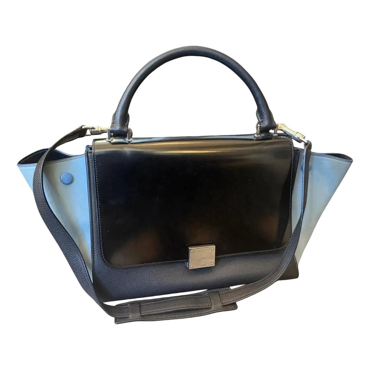 Trapèze leather handbag