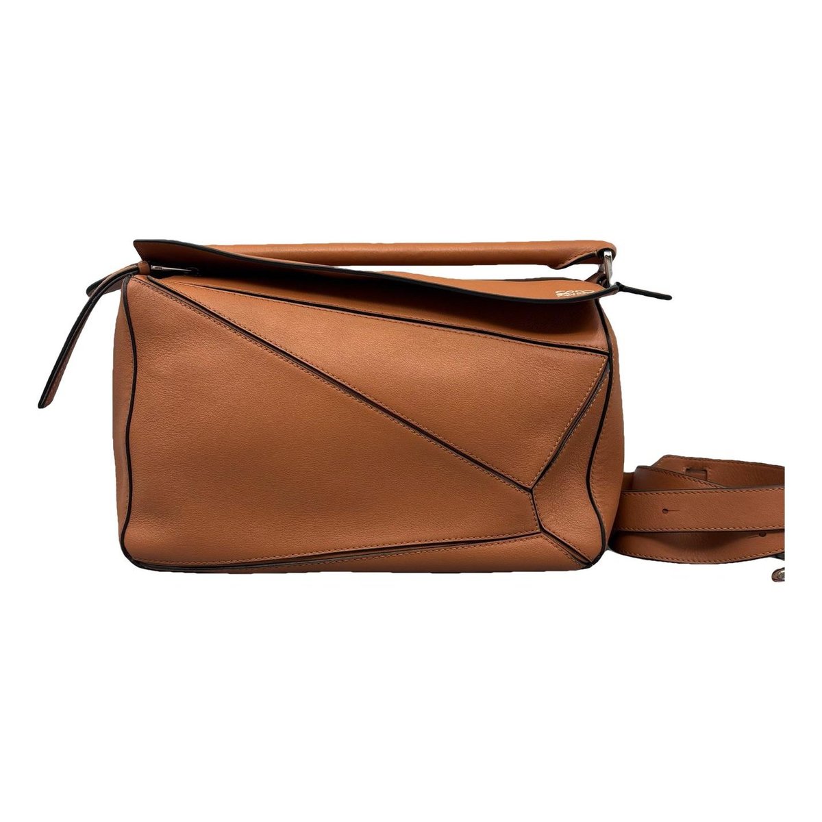 Puzzle leather handbag