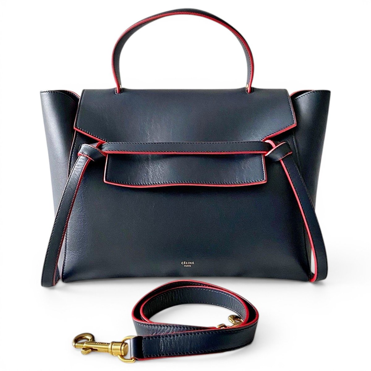 Belt leather handbag