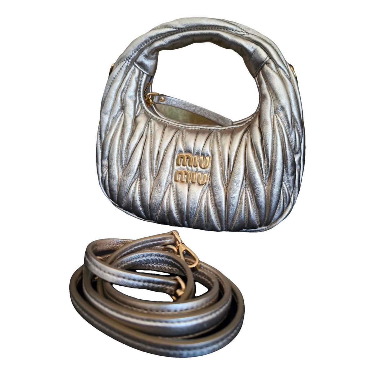 Miu Wander leather crossbody bag