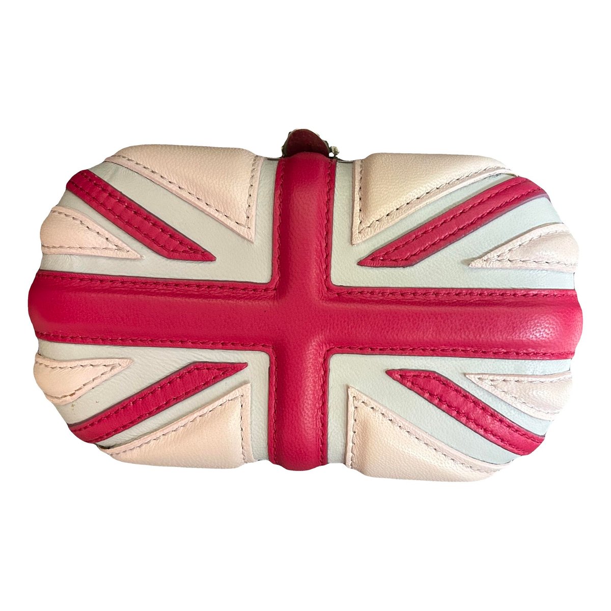 Skull leather clutch bag
