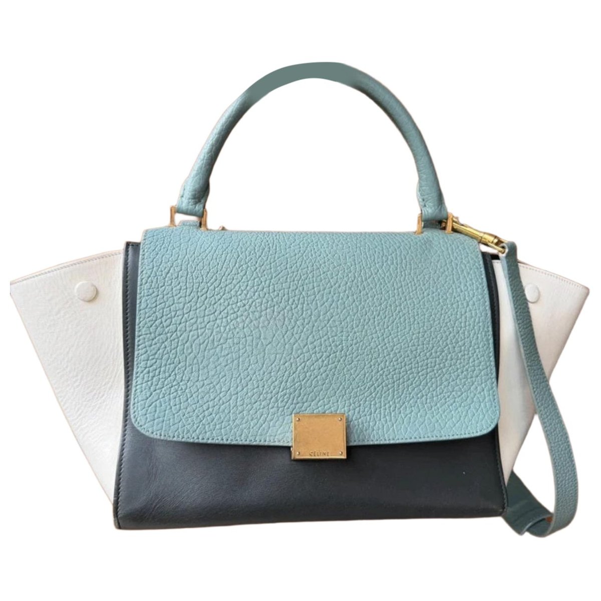 Trapèze leather handbag