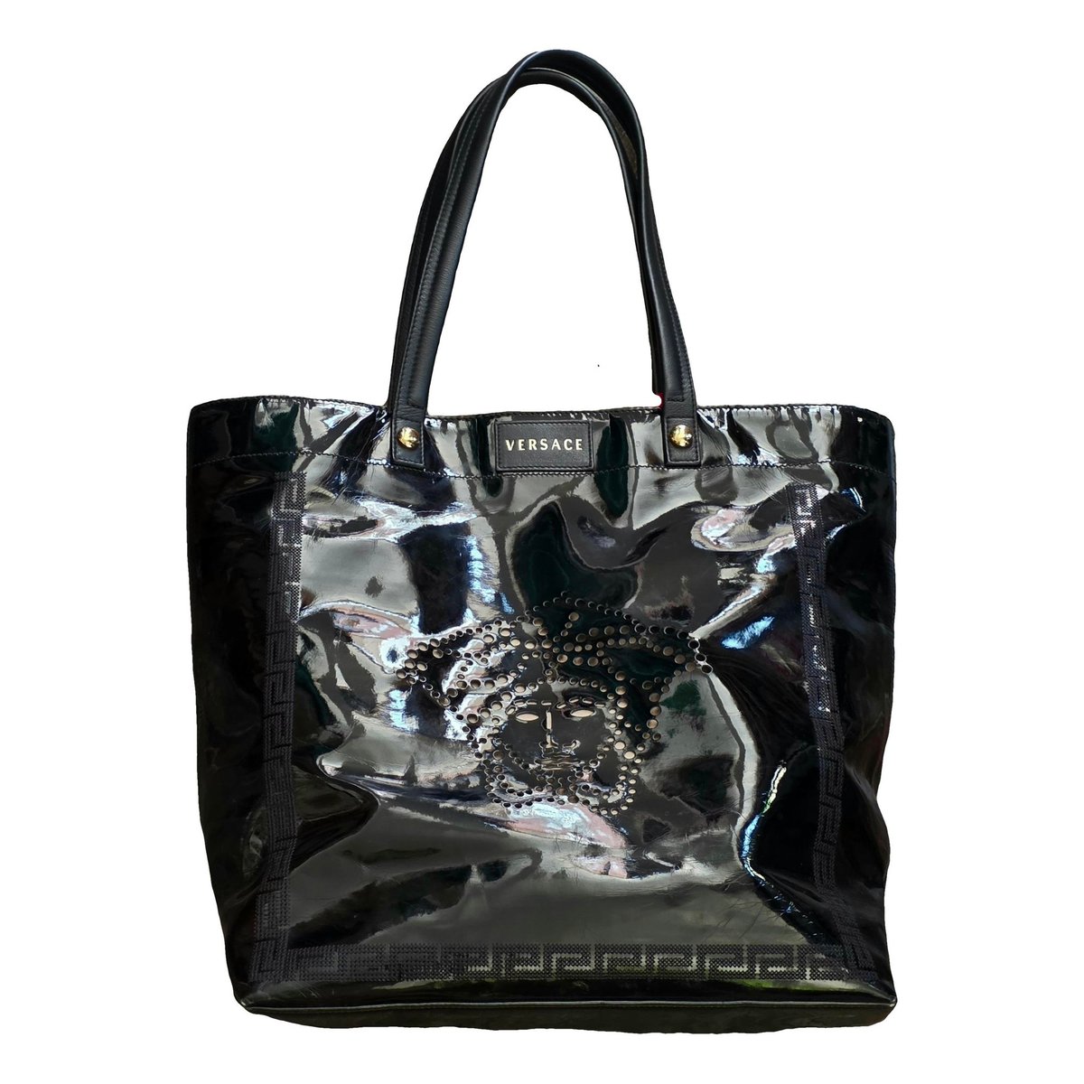 Patent leather handbag