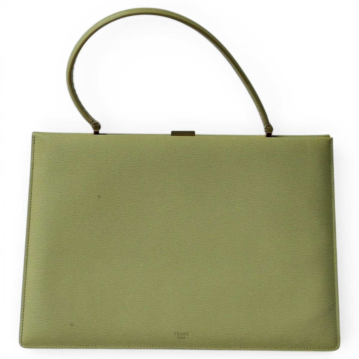 Clasp leather handbag
